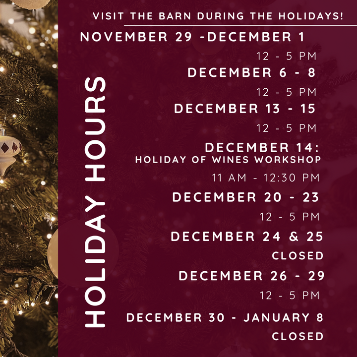 2024 Holiday Hours at The Barn