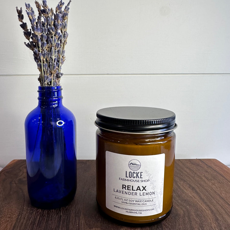 RELAX CANDLE: Lavender Lemon Amber Jar