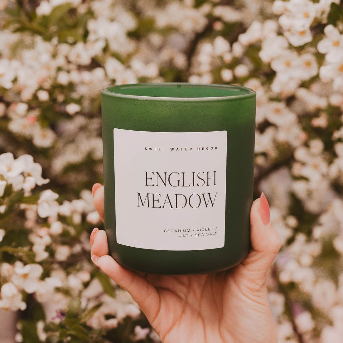 English Meadow 15 oz Soy Candle, Matte Jar- Home Decor